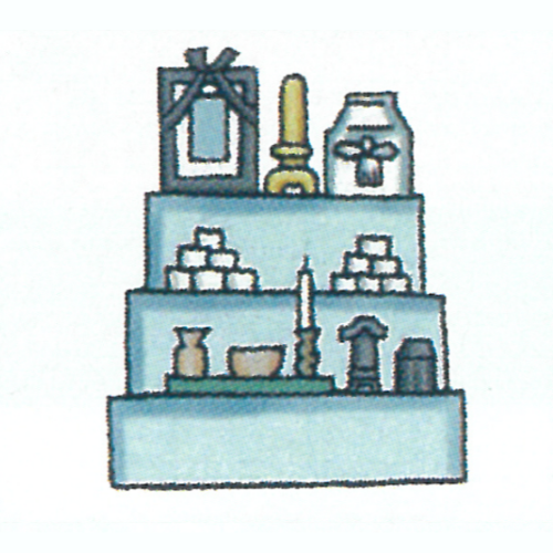 後飾り祭壇のイラストです。